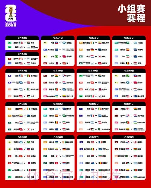 2026世界杯小组赛赛程高清版比赛时间表怎么查